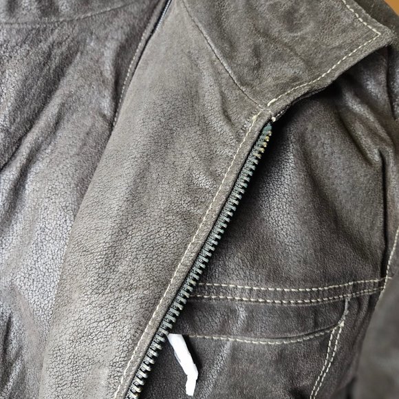 Men's Winter Leather Jacket With Detachable Under Vest And Collar Size XL Tag On - Picture 3 of 16
